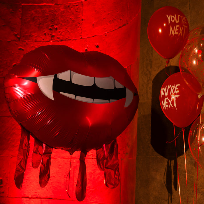 Large Bloody Vampire Lips Foil Balloon - 36"