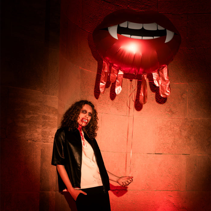 Large Bloody Vampire Lips Foil Balloon - 36"
