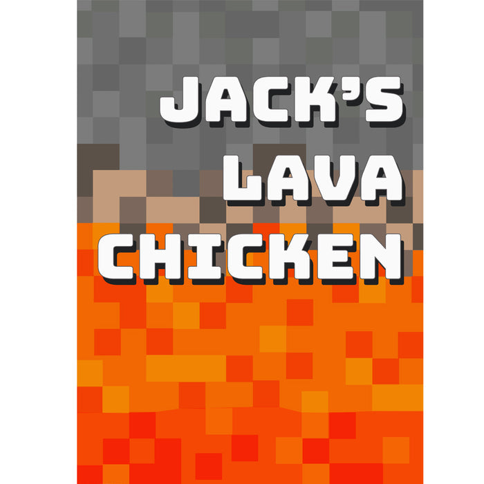 Lava Chicken Pixel Blocks Personalised Poster - A3