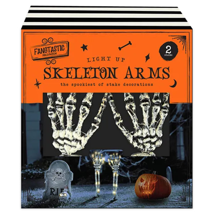 Light Up LED Skeleton Arms Stakes - 46cm