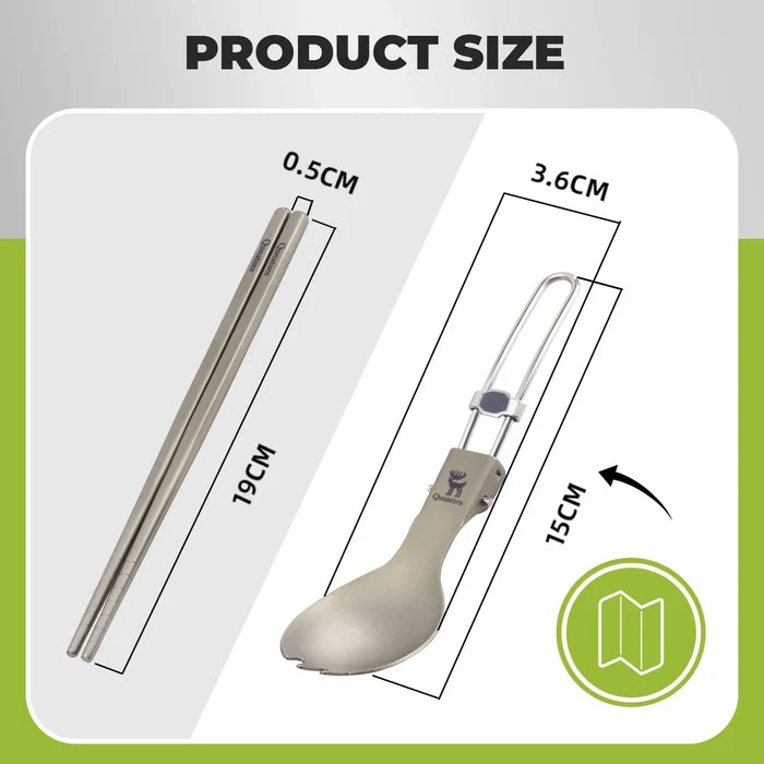 Lightweight Titanium 3-in-1 Tableware Set