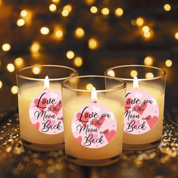 Love You To The Moon And Back Unscented Candle In Glass Holder - 6.5cm
