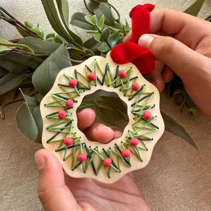 Make Your Own Stitched Christmas Wreath Kit - Plastic Free