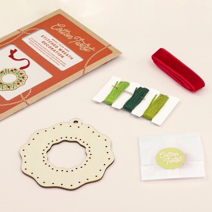 Make Your Own Stitched Christmas Wreath Kit - Plastic Free