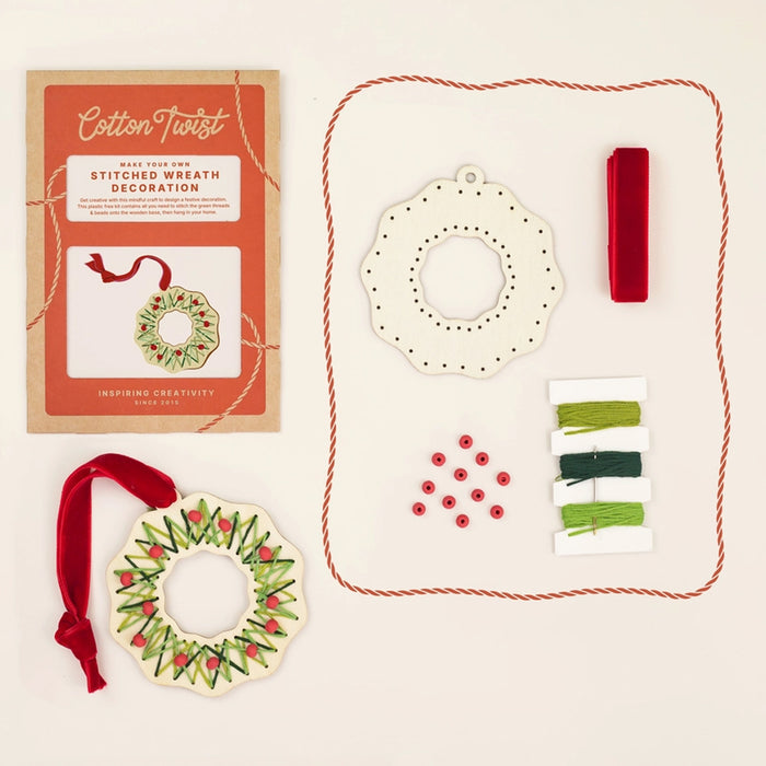Make Your Own Stitched Christmas Wreath Kit - Plastic Free