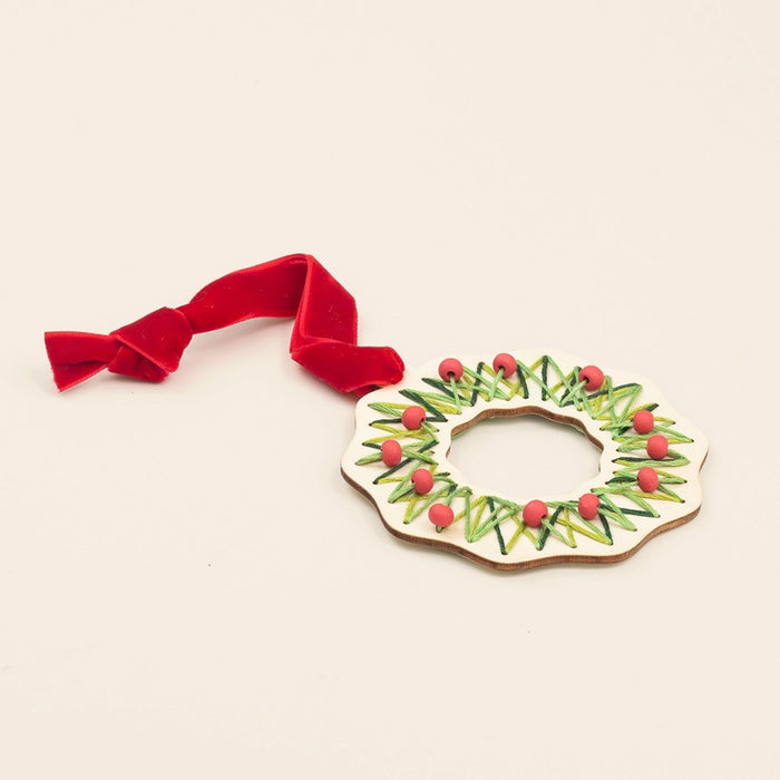 Make Your Own Stitched Christmas Wreath Kit - Plastic Free
