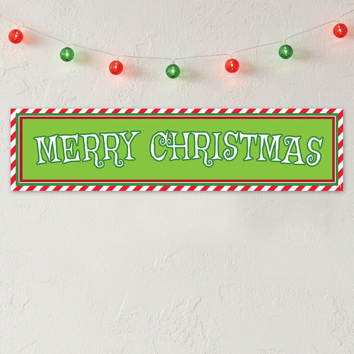 Mean Green Christmas Banner - 120cm x 30cm