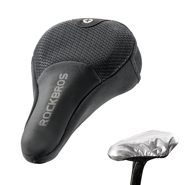 Memory Foam Bike Seat Cover with Air Cushion#Color_Black