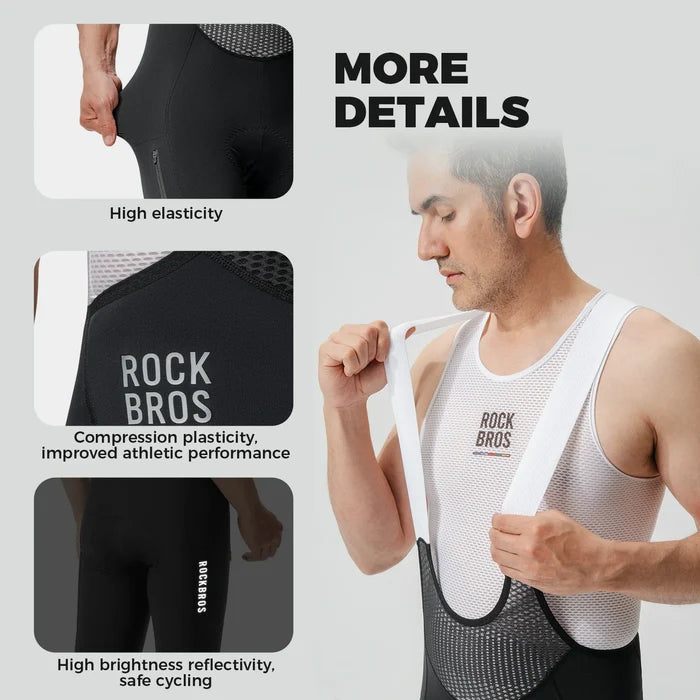 ROCKBROS mens cycling bib long trousers padded