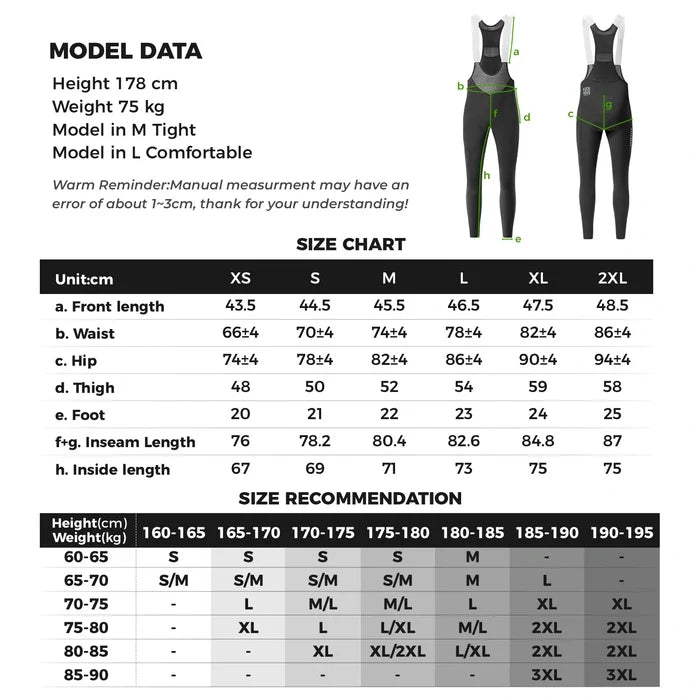 ROCKBROS mens cycling bib long trousers padded
