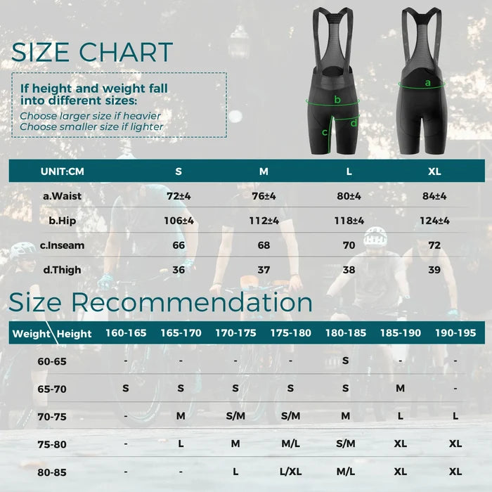 ROCKBROS mens cycling bib shorts padded high-elastic