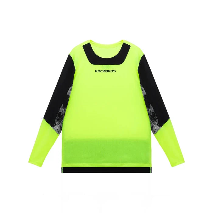 Men's Long Sleeve MTB Jersey with Breathable Fabric & Drop Tail