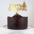 Merry Christmas Gold Foil Cake Topper - Each