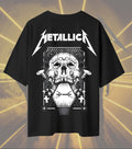 Metallica Death Magnetic Skull Graphic T-Shirt | Coffin Skull Artwork | Premium Cotton Unisex Oversized T-Shirt | Black