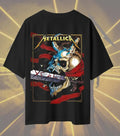 Metallica Demon Skull Graphic T-Shirt | Heavy Metal Skull & Sword Rock Band Tee | Premium Cotton Unisex Oversized