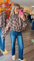 Mocha Plaid Blouse
