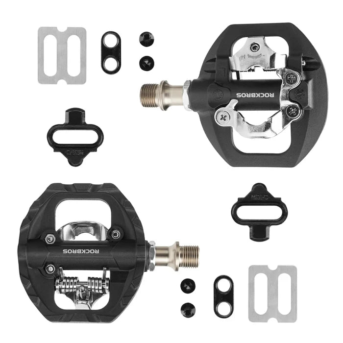 ROCKBROS mountain bicycle pedals 2 in 1 SPD & flat pedals