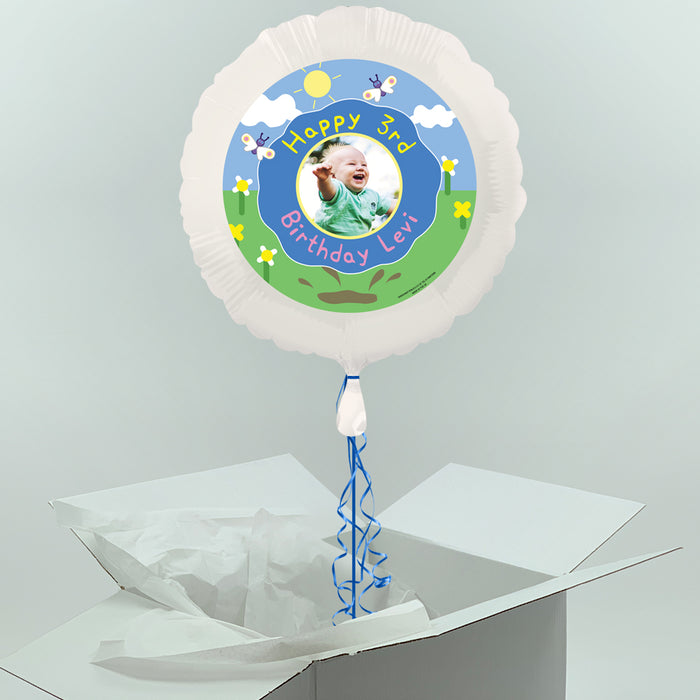 Muddy Pig Inflated Personalised Photo Balloon in a Box