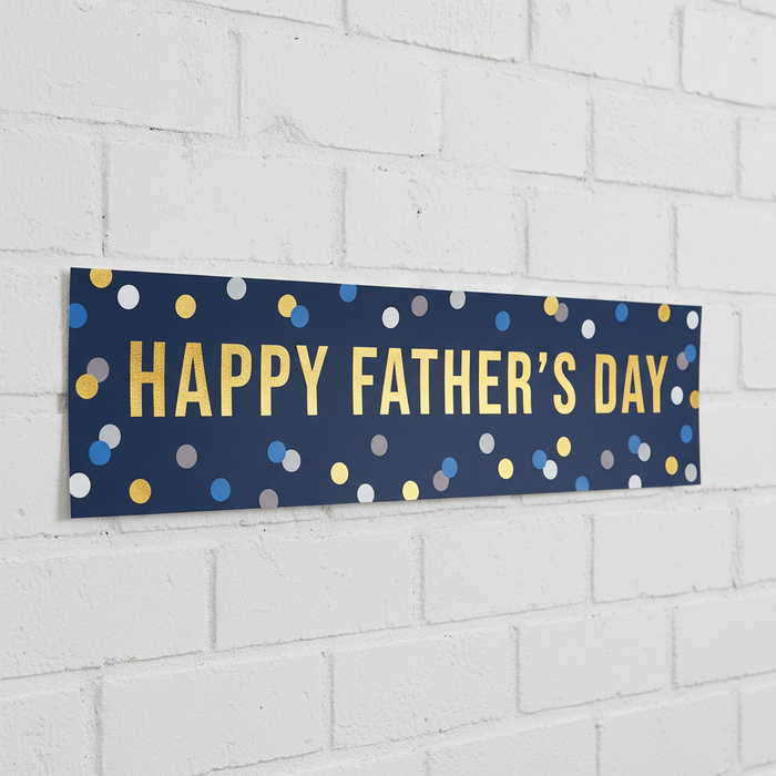 Happy Father's Day Banner - White Brick Wall Angled