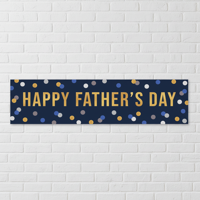 Happy Father's Day Banner - White Brick Wall Face On