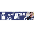 Navy and White Football Fan Photo Personalised Banner - 1.2m