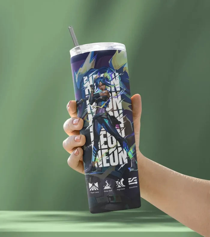Neon Valorant Tumbler – Speed Surge | Hydration On Command - Valorant