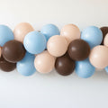 Neutral Brown, White Sand and Pastel Blue Balloon Arch DIY Kit - 2.5m