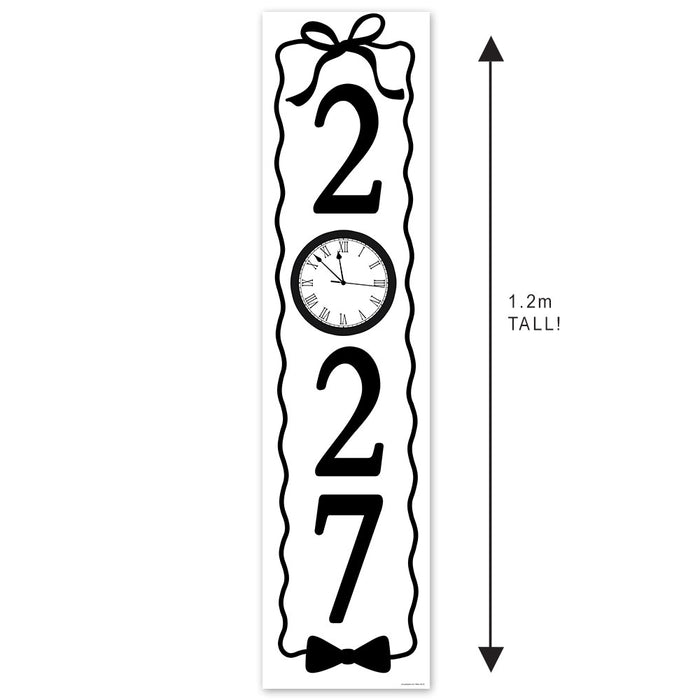 New Years Eve Black and White Year Portrait Banner - 1.2m