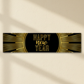 Happy New Year banner against a cream wall