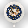 Non Inflated Personalised Father's Day Navy Glitz Heart Photo Balloon - Each