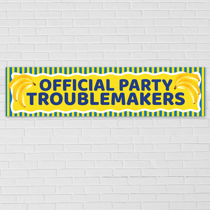 Official Party Troublemakers Bananas Banner - 120cm x 30cm