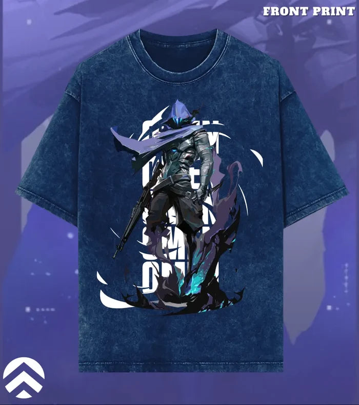 Omen – Shadow Reaper Valorant Acid Wash Tee | Bold Gamer Streetwear - Valorant
