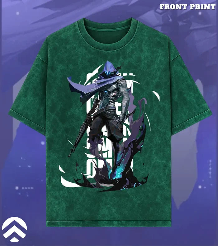 Omen – Shadow Reaper Valorant Acid Wash Tee | Bold Gamer Streetwear - Valorant
