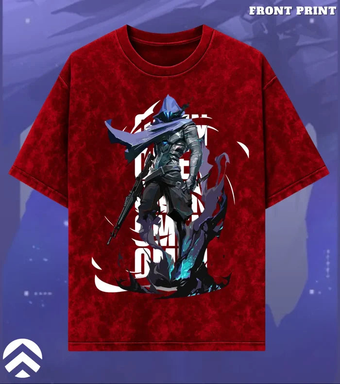 Omen – Shadow Reaper Valorant Acid Wash Tee | Bold Gamer Streetwear - Valorant