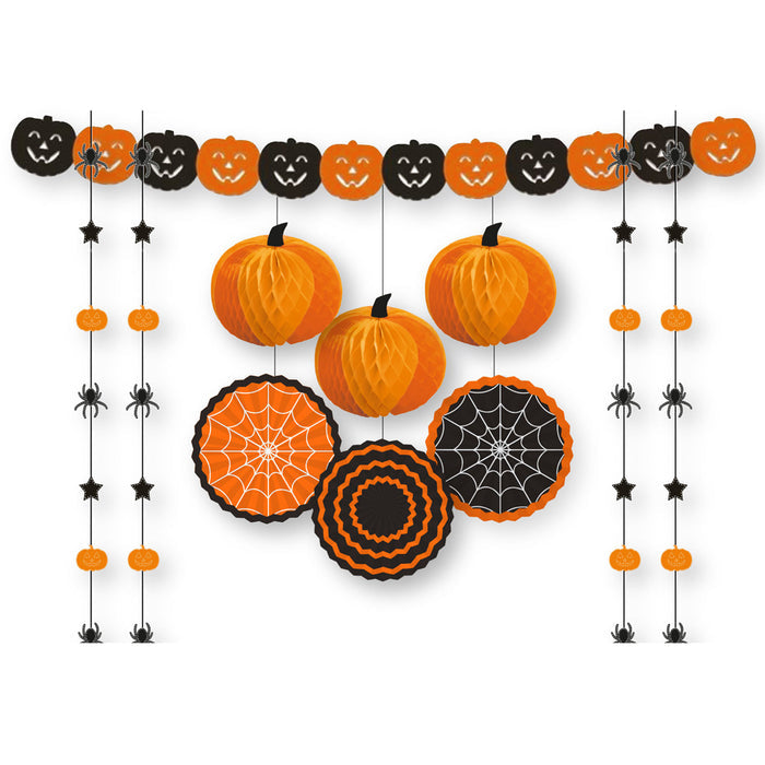 Orange and Black Pumpkin Halloween Decorating Kit