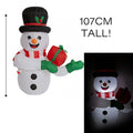 Outdoor Christmas Inflatable Snowman With Lights Decoration - 1.07m