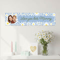 Pale Blue Daisy Personalised Photo Banner - 120cm x 30cm