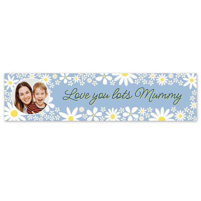Pale Blue Daisy Personalised Photo Banner - 120cm x 30cm