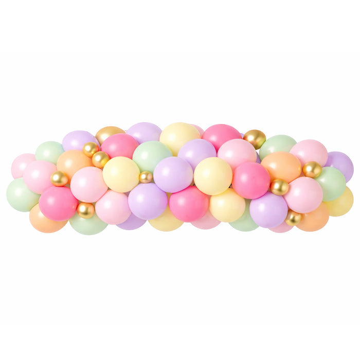 Pastel and Gold Chrome Balloon Arch DIY Kit - 2.5m