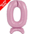 Pastel Pink Number 0 Air-Fill Standing Foil Balloon - 25"- No Helium Required!