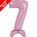 Pastel Pink Number 7 Air-Fill Standing Foil Balloon - 25" - No Helium Required!