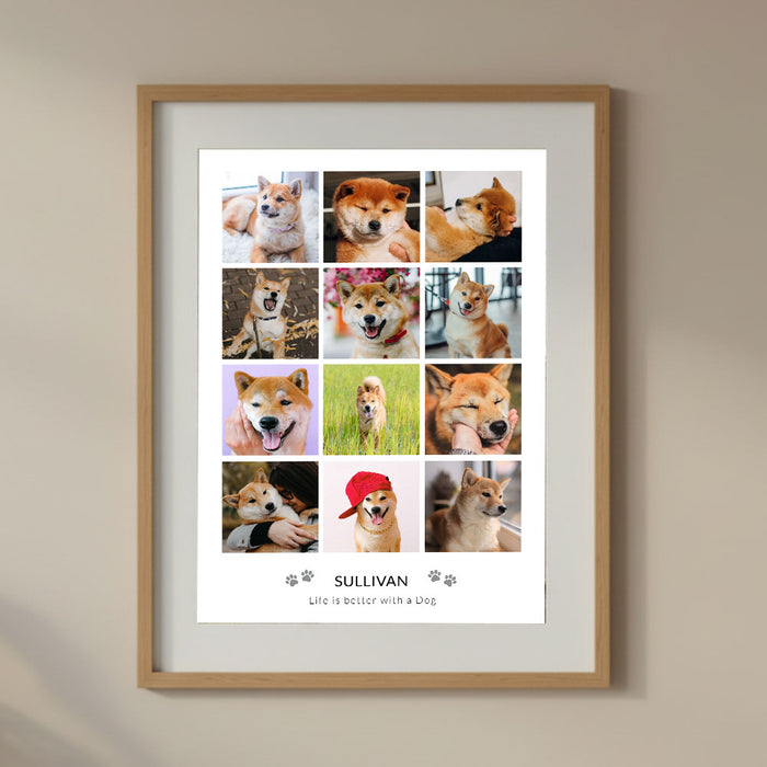 Personalised 12 Photo Pet Print Poster - A3