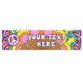 Personalised 1960's Hippie Banner Decoration - 1.2m