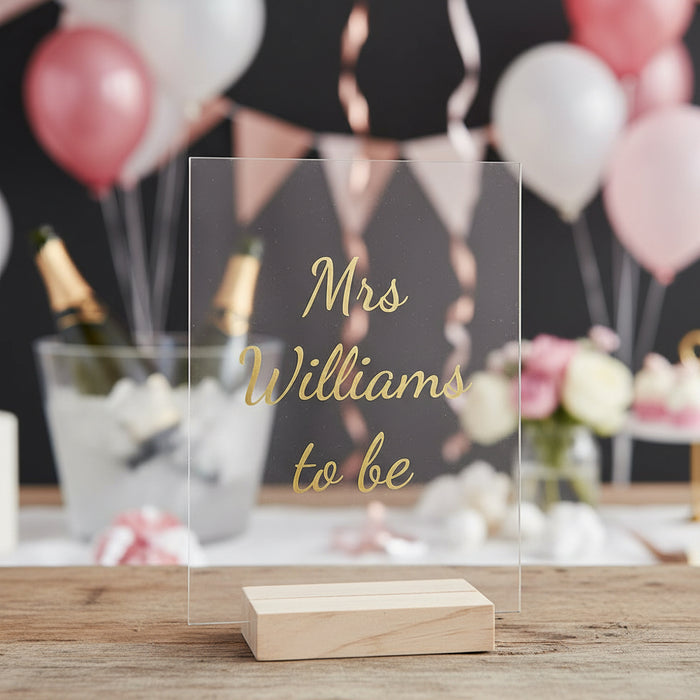 Personalised Acrylic Sign With Vinyl - Choose Your Text Colour - 21cm