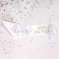 Personalised Baby Shower Sash- White- 100mm