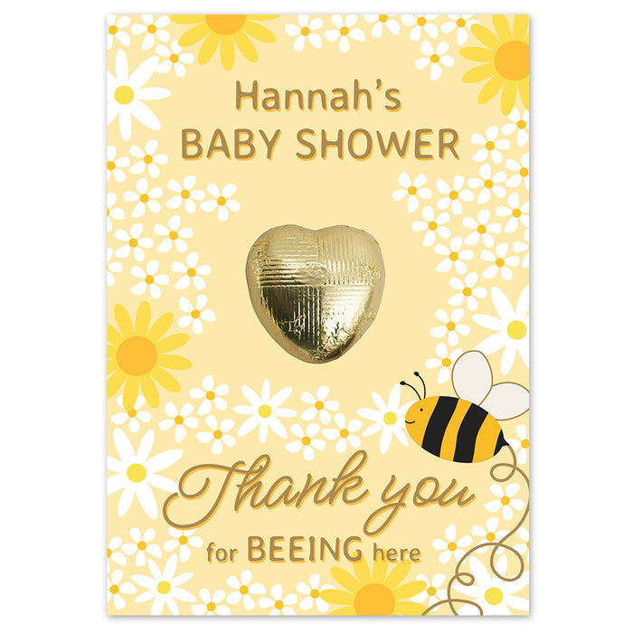 Personalised Bee Baby Shower Thank you Favours - Pack of 8