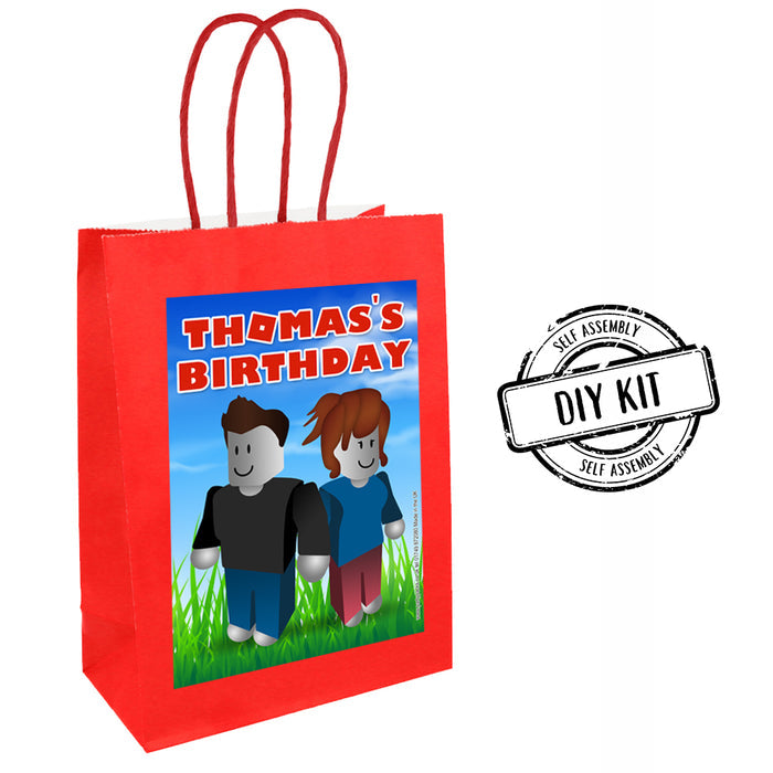 Personalised Blox Friends Paper Party Bags - Pack of 12