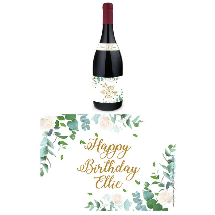 Personalised Bottle Labels - Botanical - Pack of 4