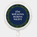 Personalised Burns Night Blue Green Tartan Balloon (Not Inflated)