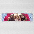 Greek Tile Banner on Modern White Brick Wall